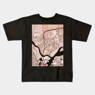 Gatineau Map Pattern in Soft Pink Pastels Kids T-Shirt